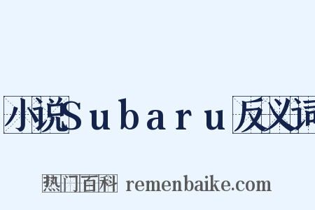 小说Subaru反义词是什么意思的图片